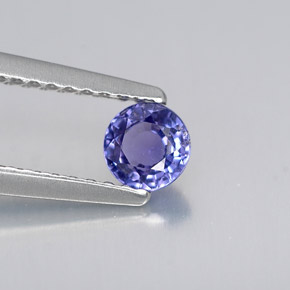 Safira azul natural 0,43ct, corte redondo, VS