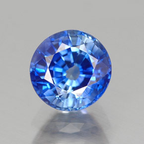 Safira azul natural 1,22ct, corte redondo, VVS-VS