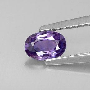 Safira violeta natural 0,48ct, corte oval, VS
