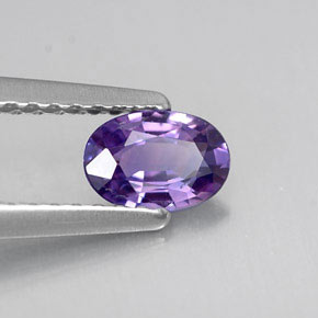 Safira violeta natural 0,48ct, corte oval, VS