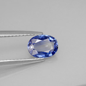 Safira azul natural 1,00ct, corte oval, VVS