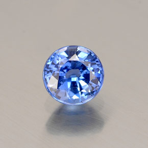 Safira azul natural 0,54ct, corte redondo, VS