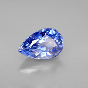 Safira azul natural 3,60ct, formato de pêra, VVS-VS