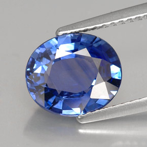 Safira azul natural 2,79ct, corte oval, IF