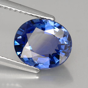 Safira azul natural 2,79ct, corte oval, IF