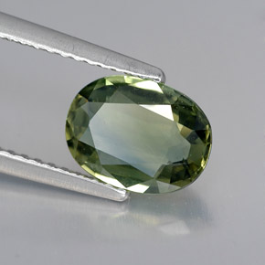 Safira verde natural 1,69ct, corte oval, VVS