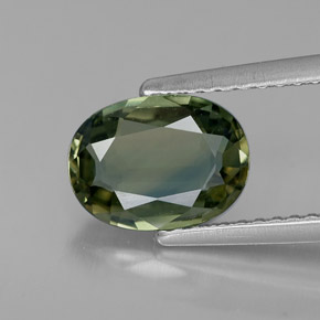 Safira verde natural 1,69ct, corte oval, VVS
