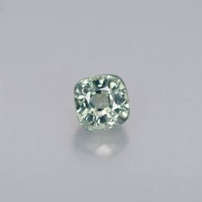 Safira verde natural 0,62ct, almofada cortada, VS