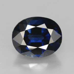 Safira azul natural 5,09ct, corte oval, IF