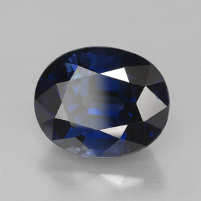 Safira azul natural 5,09ct, corte oval, IF