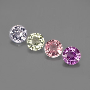 Pedras preciosas de safira multicolorido natural de  ct, corte redondo, VVS-VS