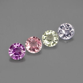 Pedras preciosas de safira multicolorido natural de  ct, corte redondo, VVS-VS