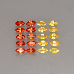 Pedras preciosas de safira laranja natural de  ct, marquise, VVS-VS
