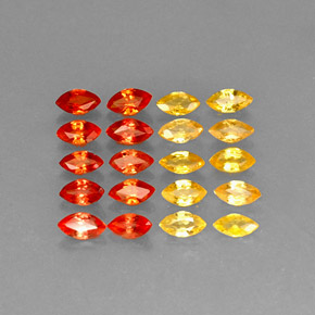 Pedras preciosas de safira laranja natural de  ct, marquise, VVS-VS