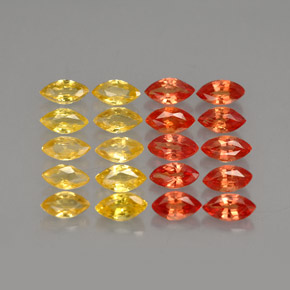 Pedras preciosas de safira laranja natural de  ct, marquise, VVS-VS
