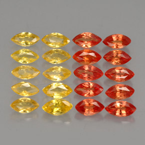 Pedras preciosas de safira laranja natural de  ct, marquise, VVS-VS