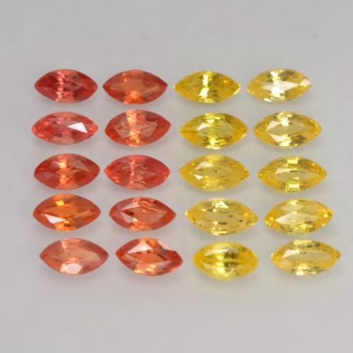 Pedras preciosas de safira multicolorido natural de 2,59 ct, marquise, VVS-VS