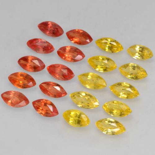 Pedras preciosas de safira multicolorido natural de 2,59 ct, marquise, VVS-VS