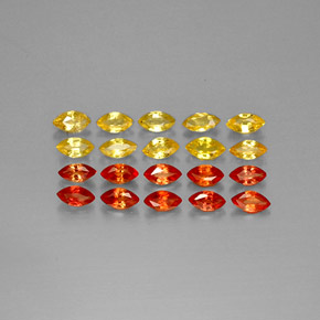 Pedras preciosas de safira laranja natural de 2,34 ct, marquise, VVS-VS