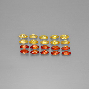 Pedras preciosas de safira laranja natural de 2,34 ct, marquise, VVS-VS