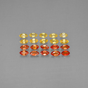 Pedras preciosas de safira laranja natural de  ct, marquise, VVS-VS