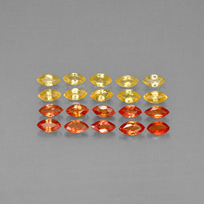 Pedras preciosas de safira laranja natural de  ct, marquise, VVS-VS