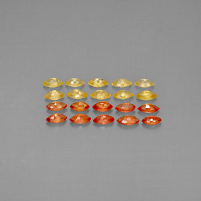 Pedras preciosas de safira laranja natural de  ct, marquise, VVS-VS