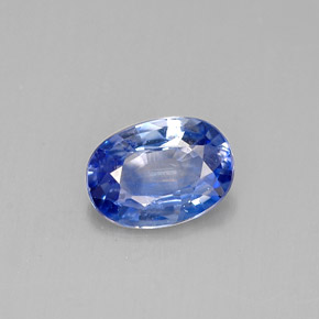 Safira azul natural 0,82ct, corte oval, VVS-VS