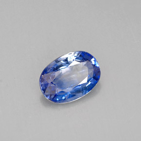 Safira azul natural 0,82ct, corte oval, VVS-VS