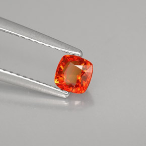 Safira laranja natural 0,55ct, almofada cortada, VS