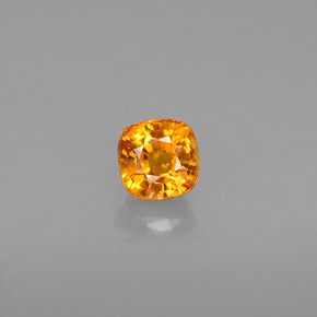 Safira laranja natural 0,61ct, almofada cortada, VS