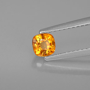 Safira laranja natural 0,61ct, almofada cortada, VS