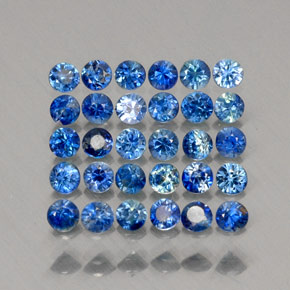 Pedras preciosas de safira azul natural de  ct, corte redondo, VS