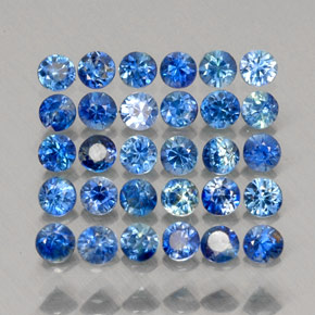 Pedras preciosas de safira azul natural de  ct, corte redondo, VS