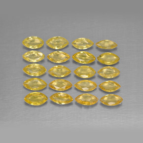 Pedras preciosas de safira amarelo natural de 1,92 ct, marquise, VVS-VS