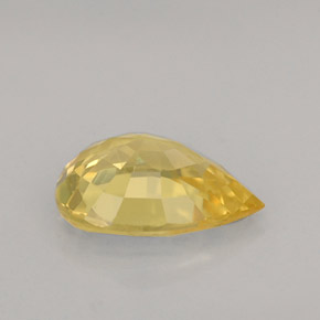 Safira amarelo natural 0,73ct, formato de pêra, VS