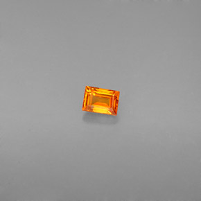 Safira laranja natural 0,25ct, baguete, VS