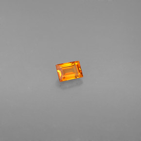 Safira laranja natural 0,25ct, baguete, VS