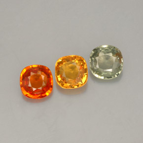 Pedras preciosas de safira multicolorido natural de  ct, almofada cortada, VVS-VS