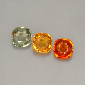 Pedras preciosas de safira multicolorido natural de  ct, almofada cortada, VVS-VS