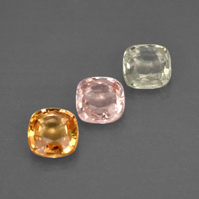 Pedras preciosas de safira multicolorido natural de  ct, almofada cortada, VVS-VS