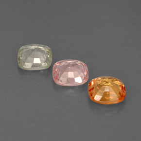 Pedras preciosas de safira multicolorido natural de  ct, almofada cortada, VVS-VS