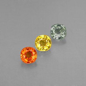 Pedras preciosas de safira multicolorido natural de  ct, almofada cortada, VVS-VS