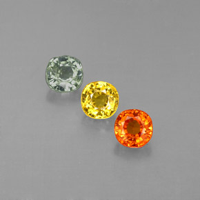 Pedras preciosas de safira multicolorido natural de  ct, almofada cortada, VVS-VS