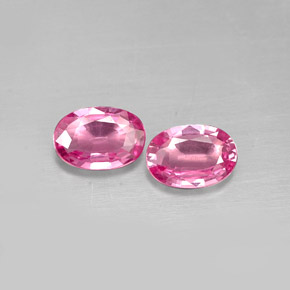 Pedras preciosas de safira rosa natural de  ct, corte oval, VS