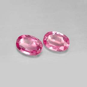 Pedras preciosas de safira rosa natural de  ct, corte oval, VS