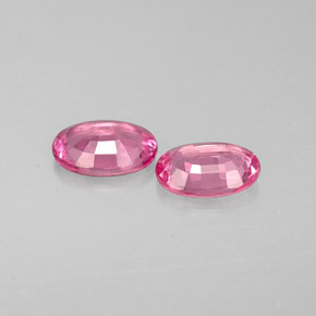 Pedras preciosas de safira rosa natural de  ct, corte oval, VS