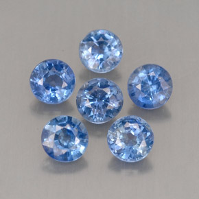 Pedras preciosas de safira azul natural de  ct, corte redondo, VS