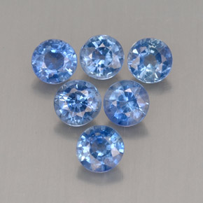 Pedras preciosas de safira azul natural de  ct, corte redondo, VS