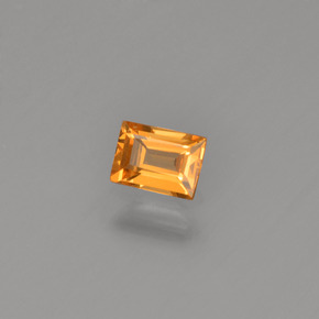 Safira laranja natural 0,24ct, baguete, VVS